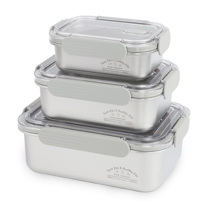 Boîte de Conservation Hermétique en Acier Inoxydable 1600 ml – Couvercle Transparent Haute Visibilité – Design Empilable & Étanche